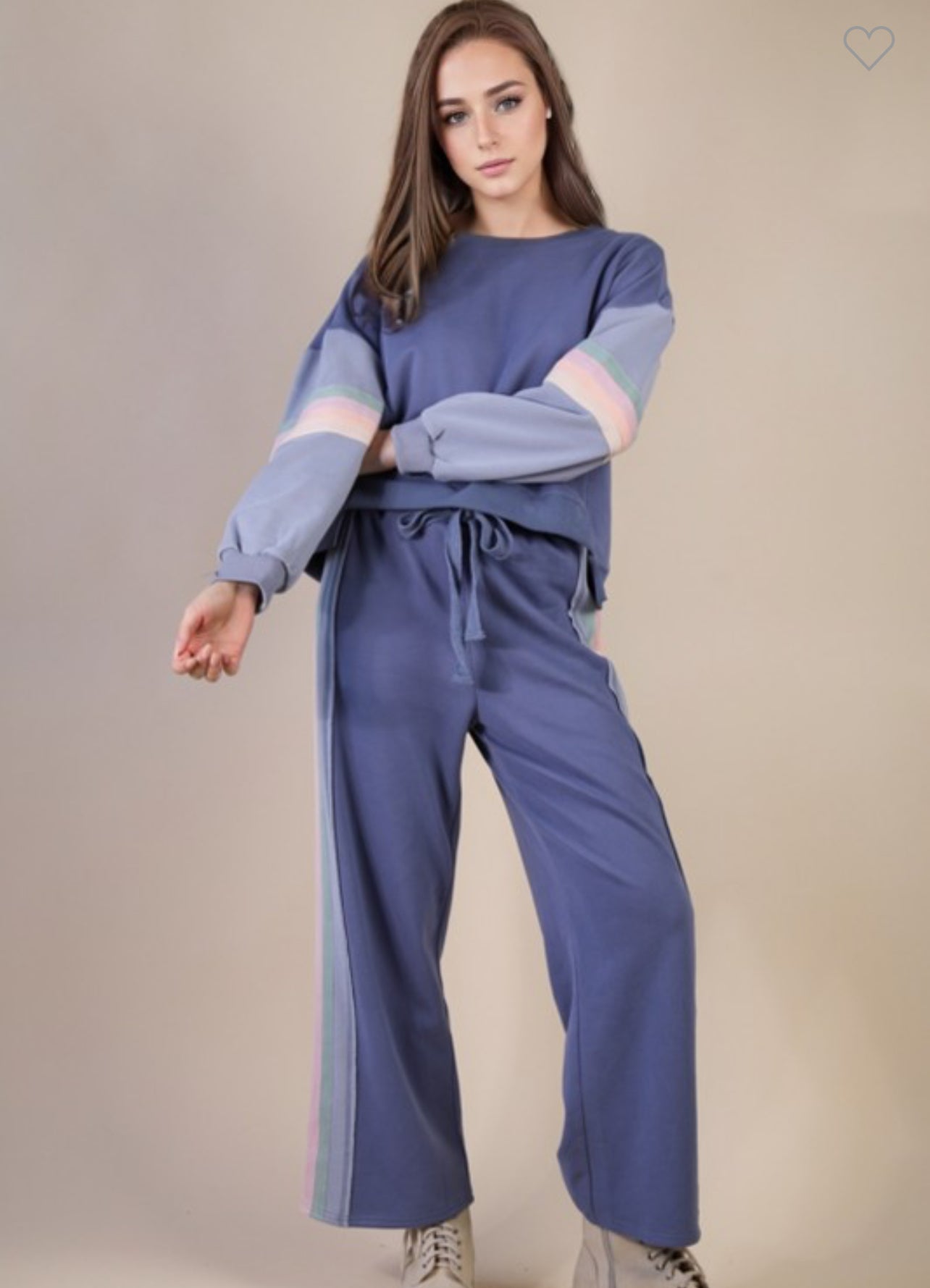 Color Tape Knit Comfy Set - Talk of the Town