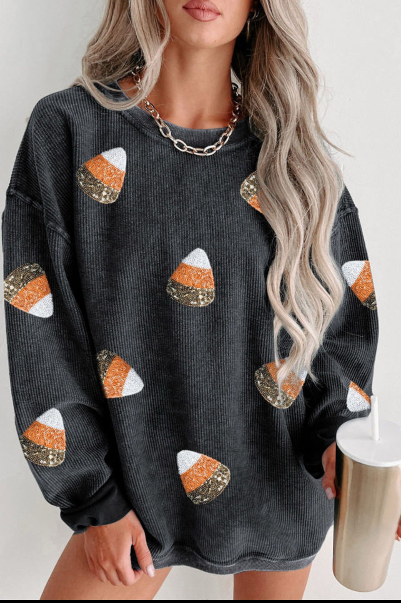 Candy Corn Corded Sweatshirt