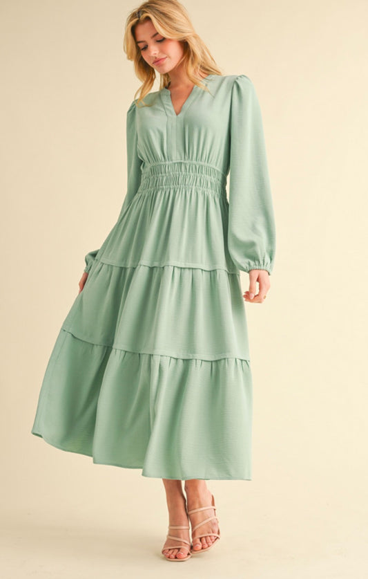 Long Sleeve Tiered Dress