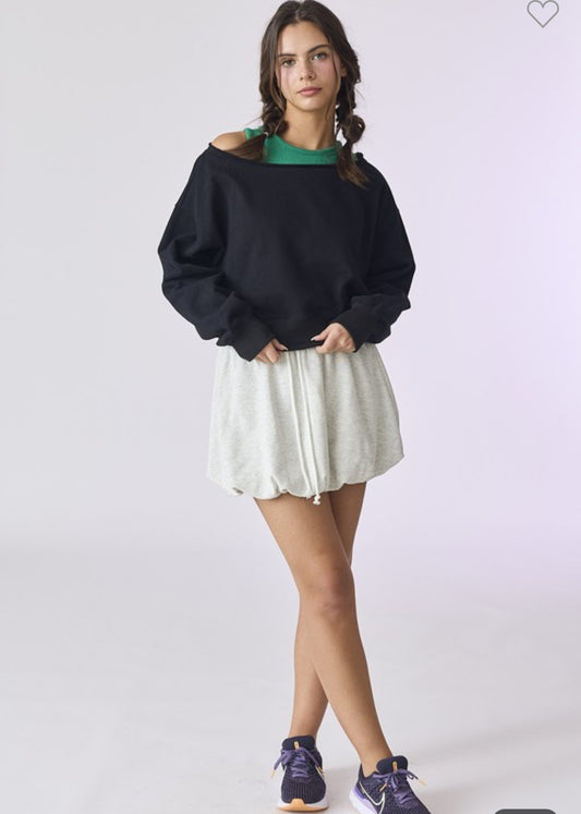 Alina Off Shoulder Crop Sweatshirt