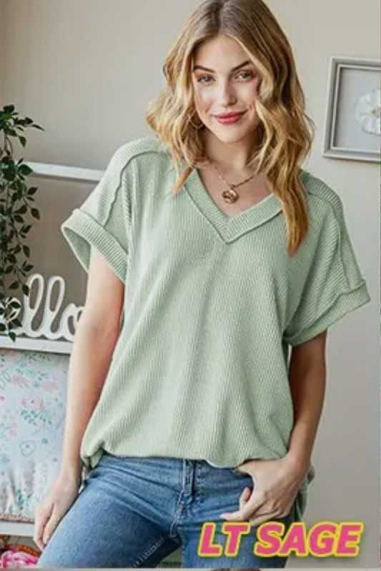 Solid Urban Ribbed Top
