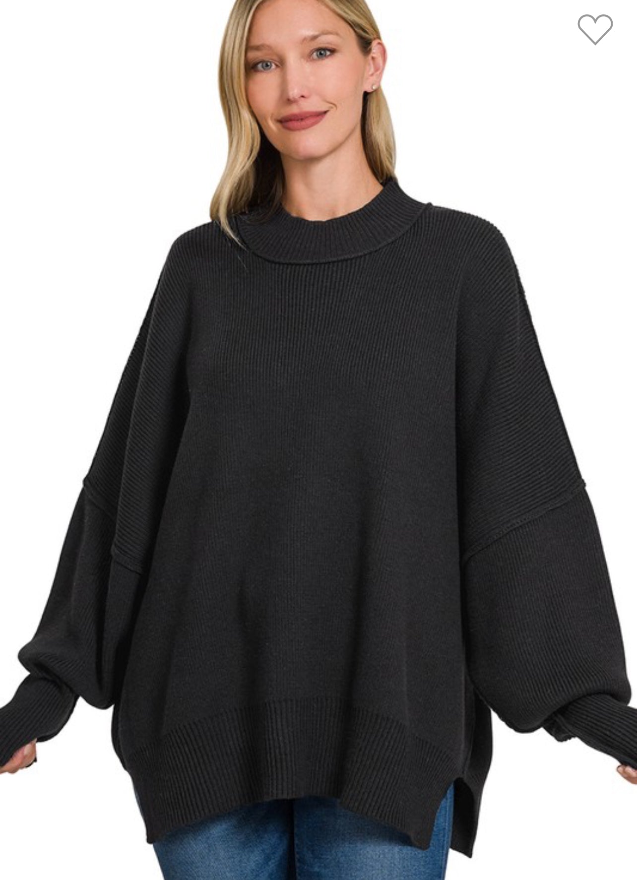 Side Slit Oversized Sweater