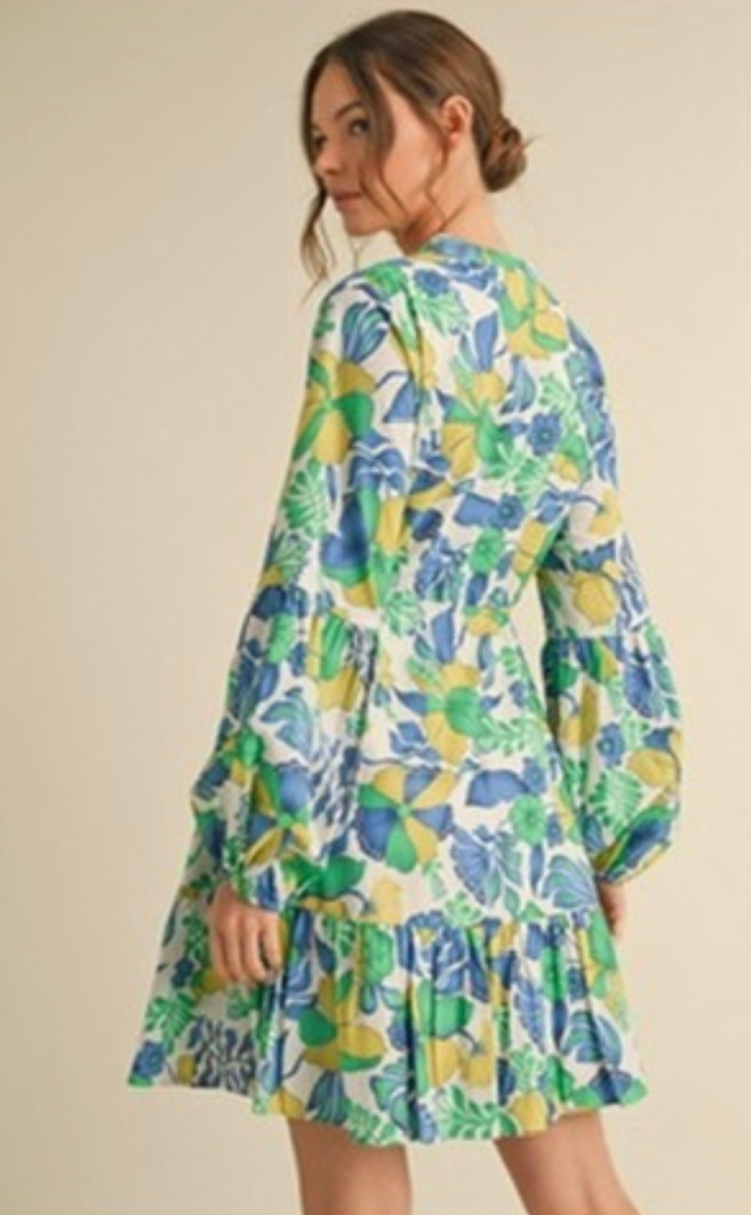 Tropical Sleeved Dress