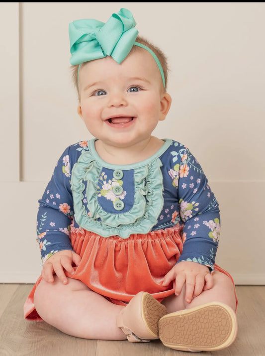 Rose Velvet Ruffle Bubble