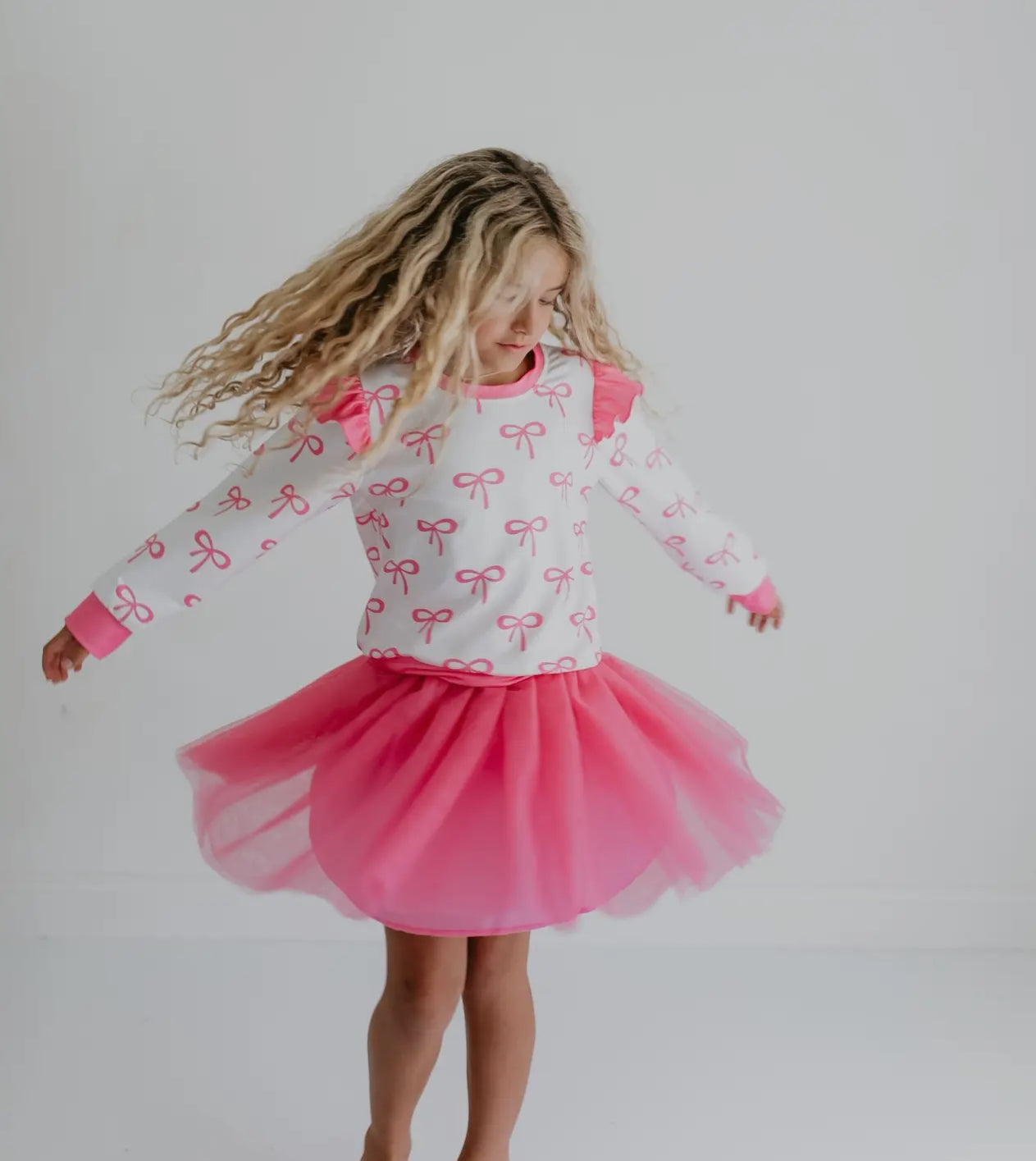 Pink & White Bow Skirt Set - Talk of the Town