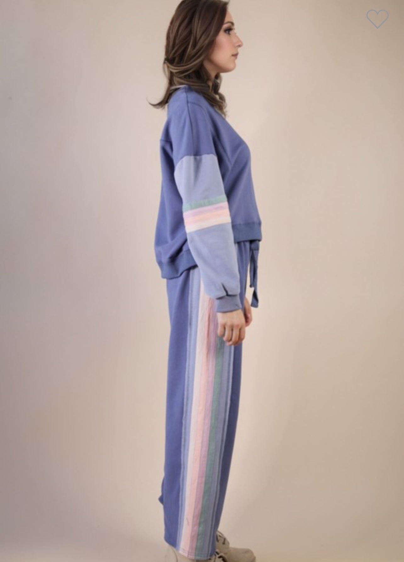 Color Tape Knit Comfy Set - Talk of the Town