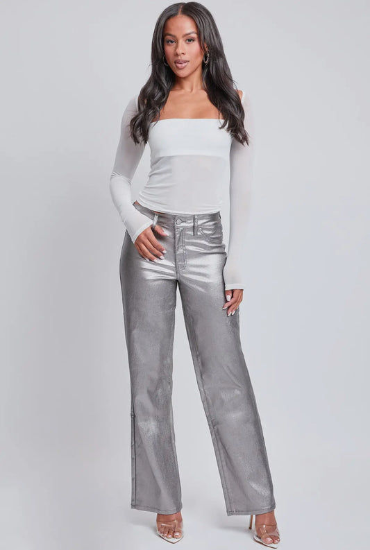 Hyperstretch Straight Leg Metallic Pants