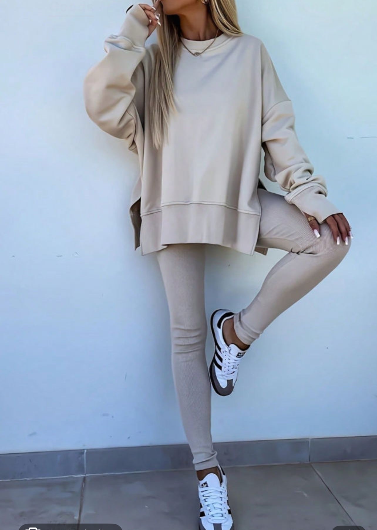 Ribbed Sweatshirt/Leggings Set - Talk of the Town