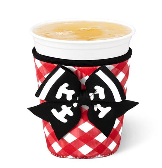 Gameday Gingham Red + Black-Small Swig Iced Cup Coolie