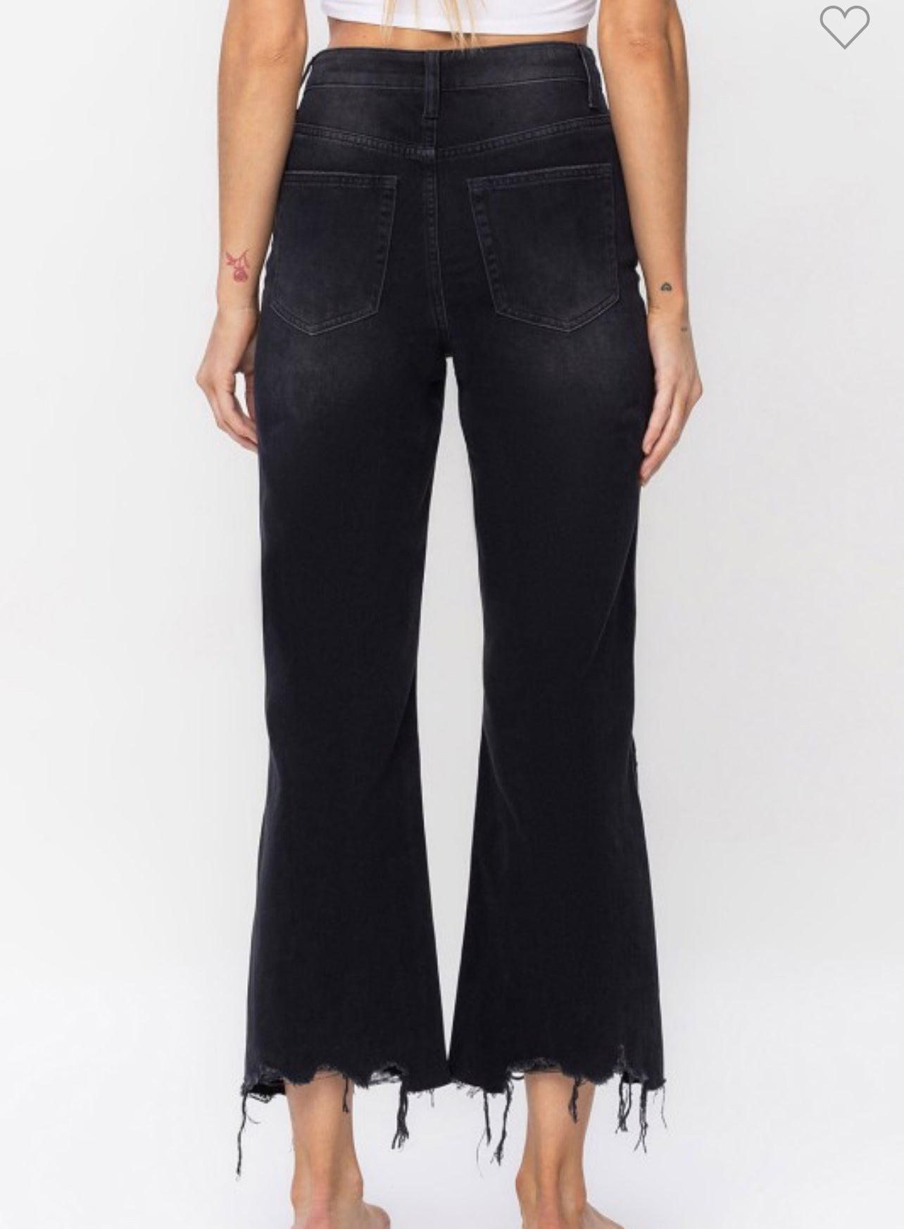90s Vintage High Rise Cropped Flare Jeans