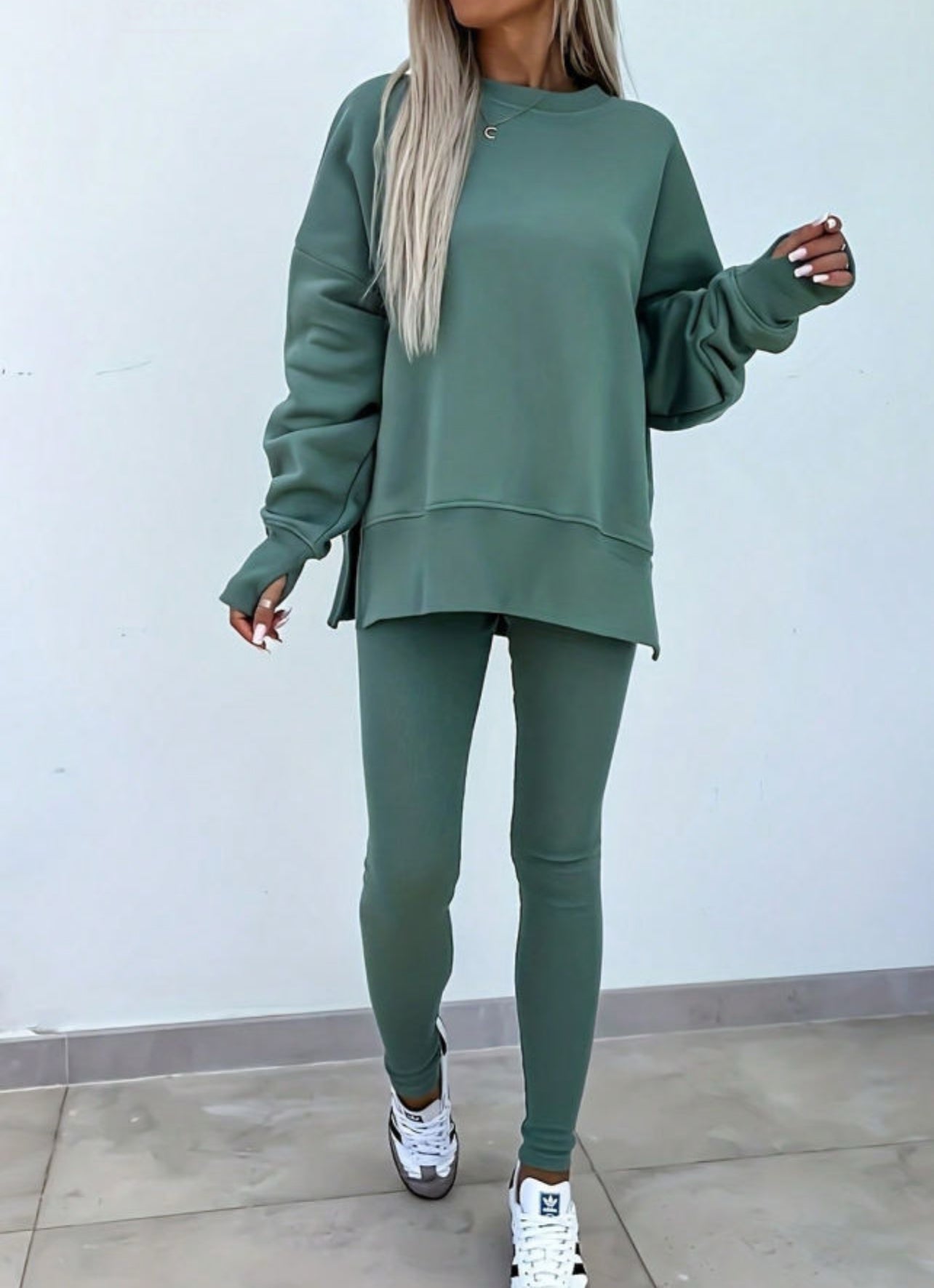 Ribbed Sweatshirt/Leggings Set - Talk of the Town
