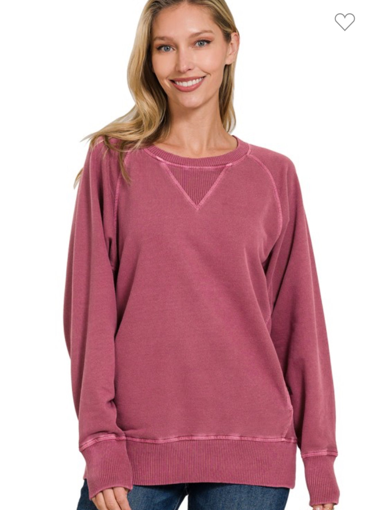 Pigment Dyed French Terry Pullover With Pockets