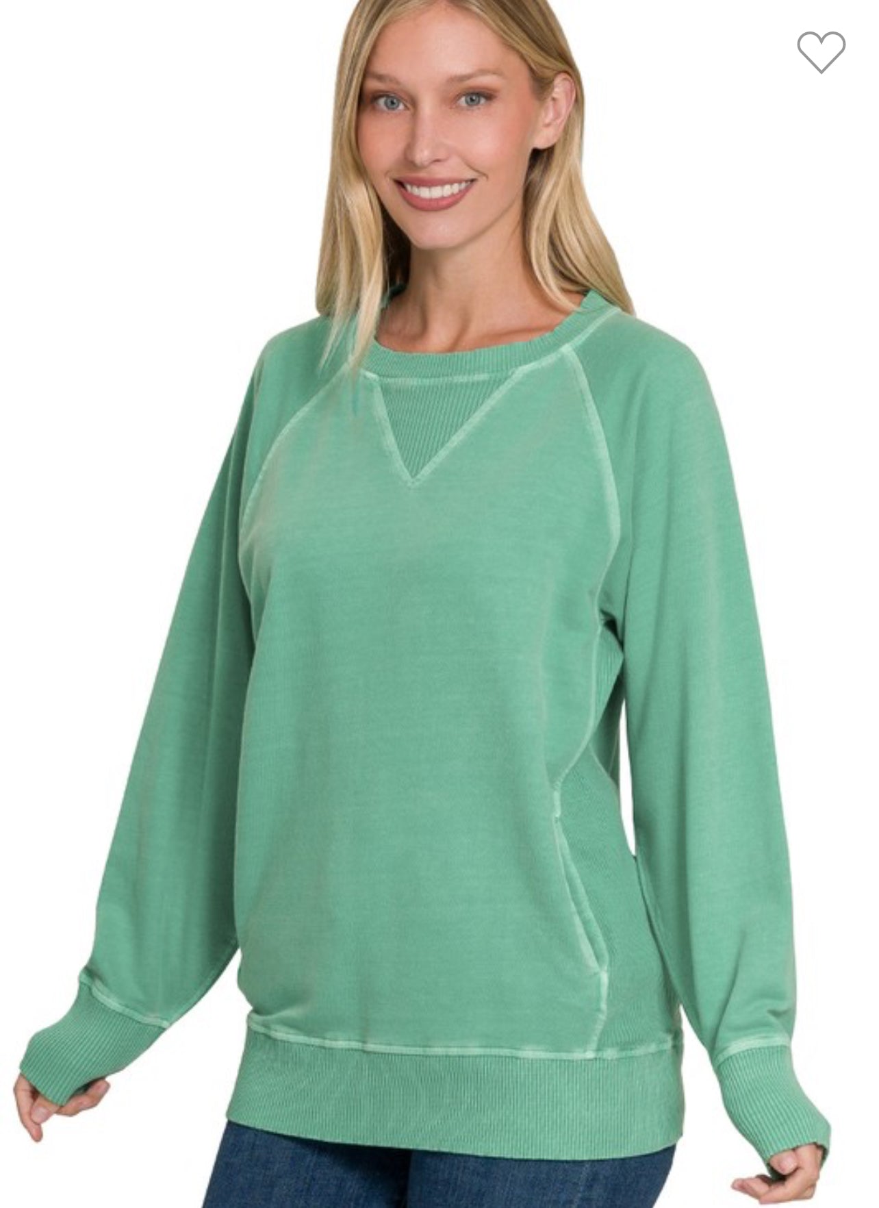 Pigment Dyed French Terry Pullover With Pockets