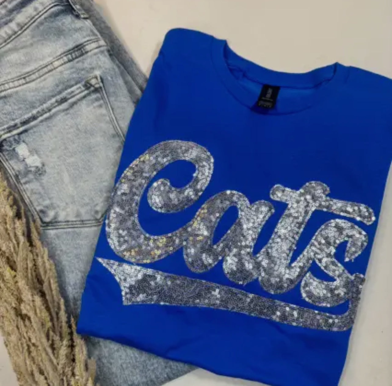 Custom Sequin Cats Sweatshirt