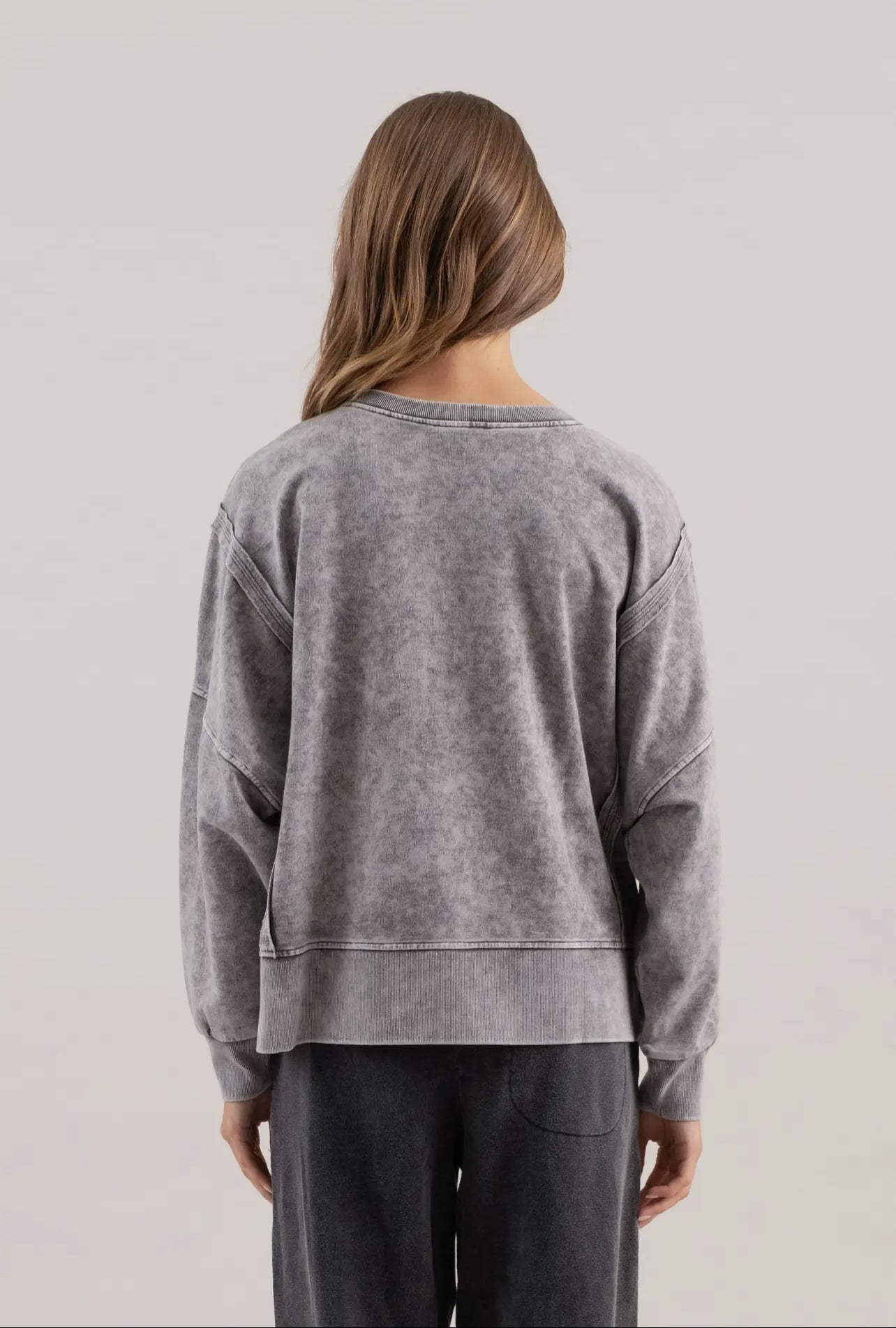 Washed Extended Shoulder Knit Top