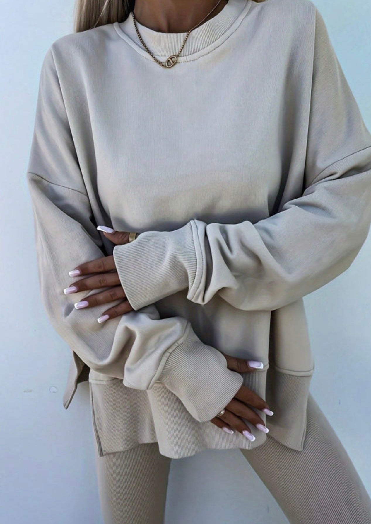 Ribbed Sweatshirt/Leggings Set - Talk of the Town