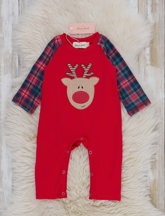 Rudolph Embroidered Romper