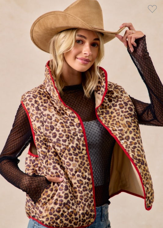 Leopard Print Vest - Talk of the Town
