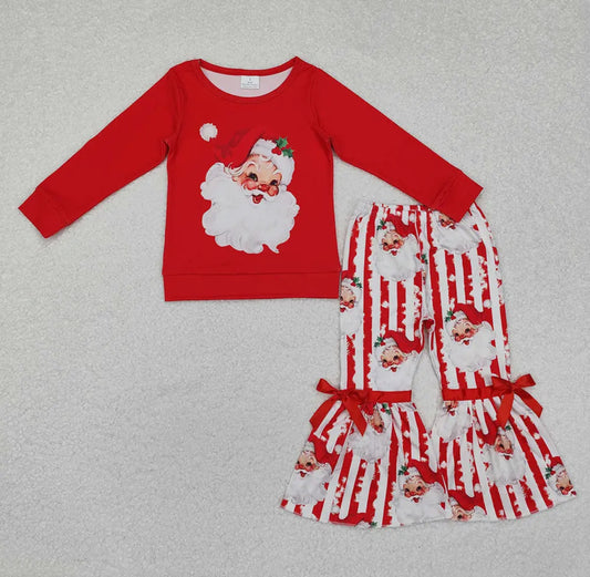 Santa Striped Bell Pants Set