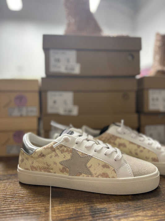 Snake Print Star Sneakers - Talk of the Town