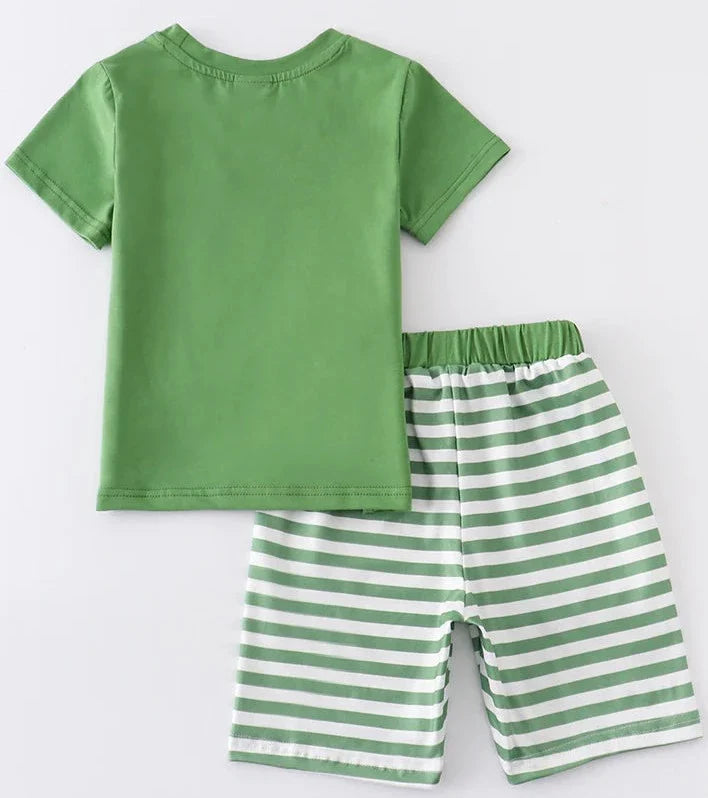 Grady Green Stripe Boys Shorts Set