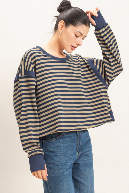 Hyfve- Striped Long Sleeve Top
