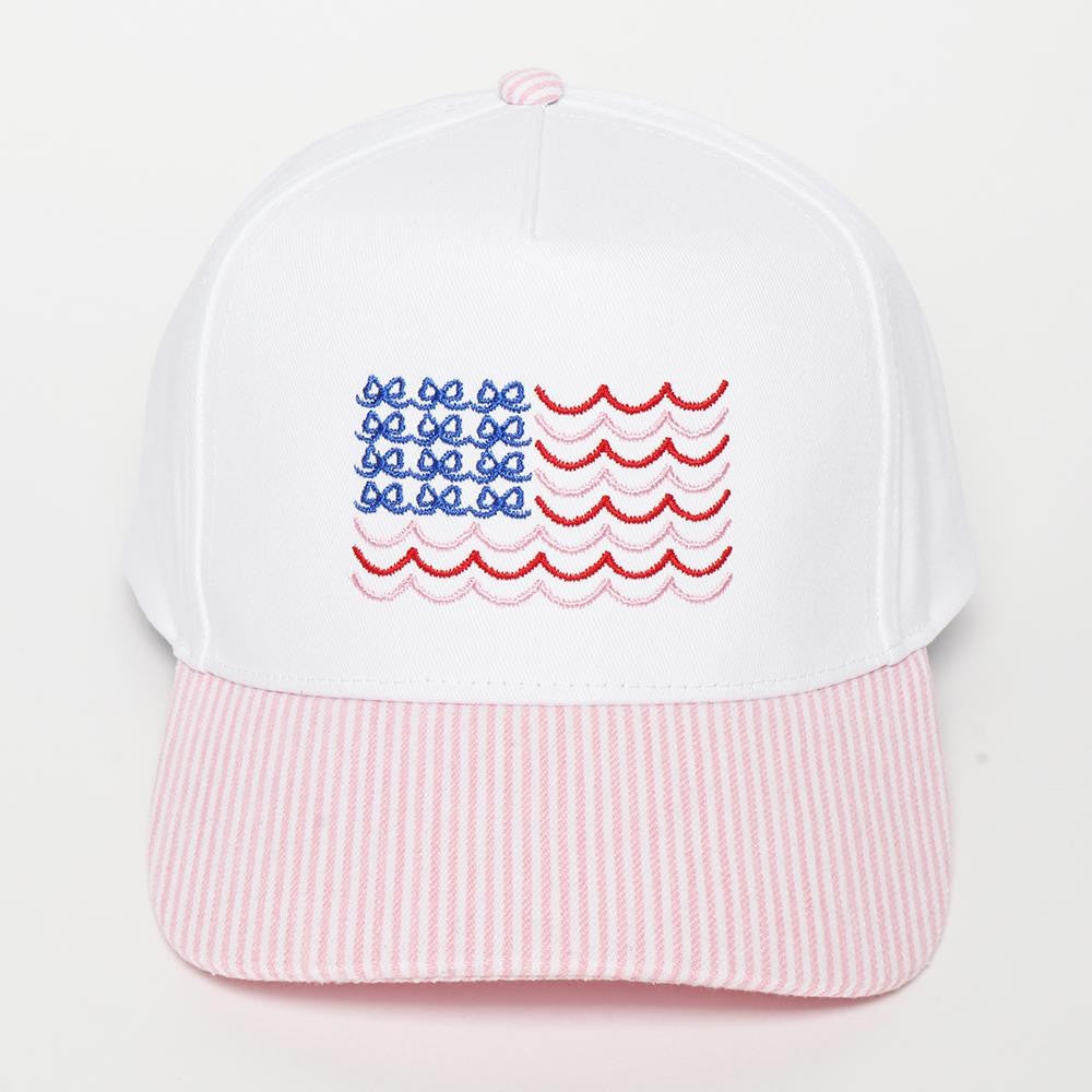 Pink | Embroidered American Flag Hat
