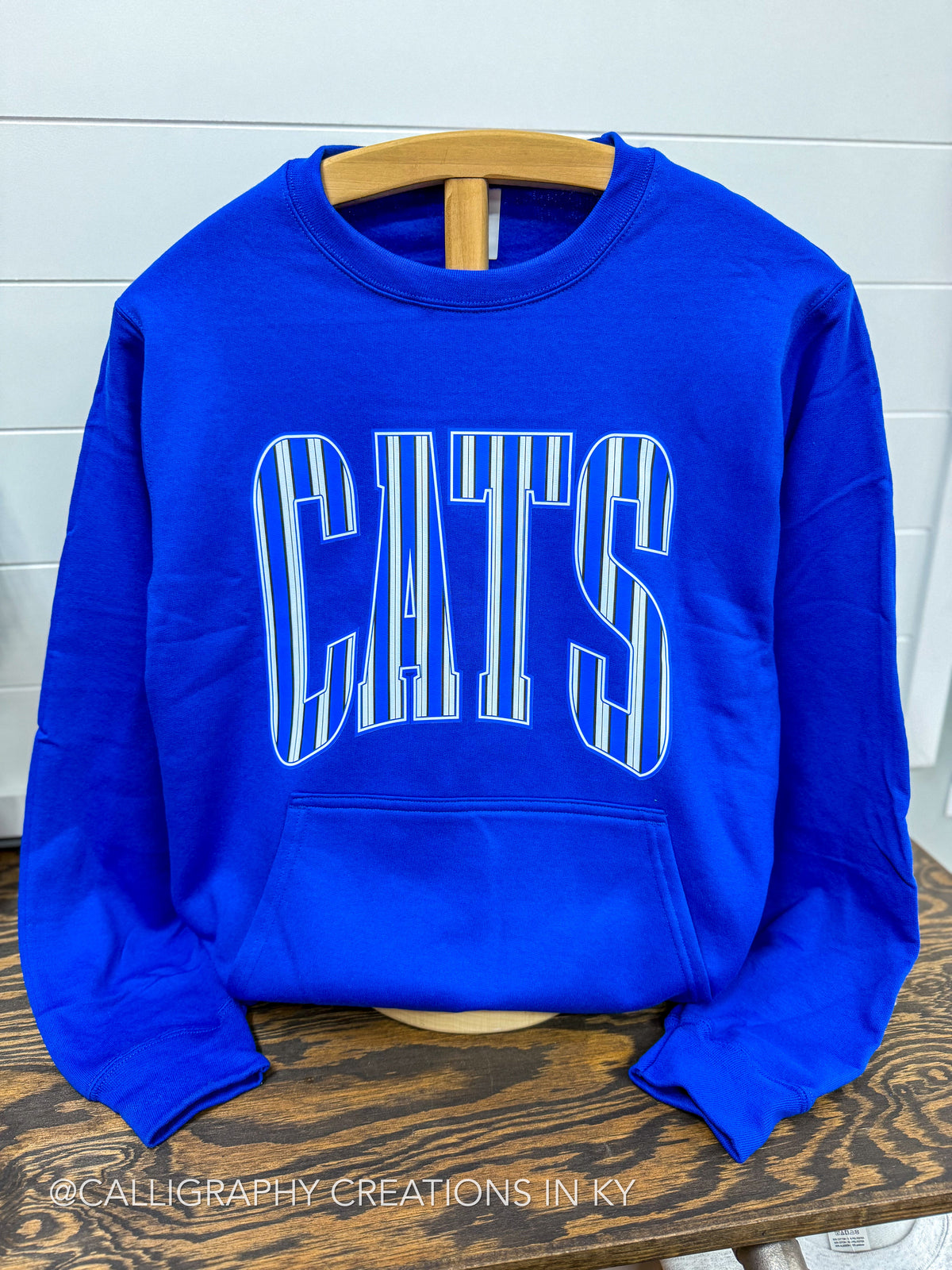 Cats Striped Pocket Sweatshirt