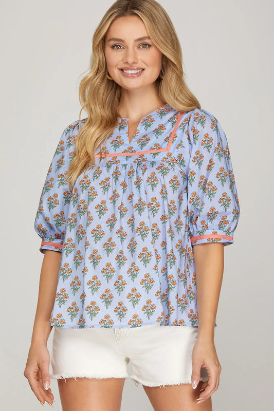 Wildflower Sky Top | Periwinkle