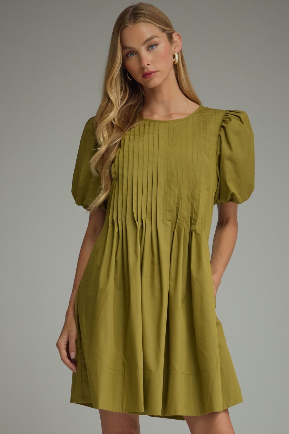 Entro-Short puff sleeve mini dress