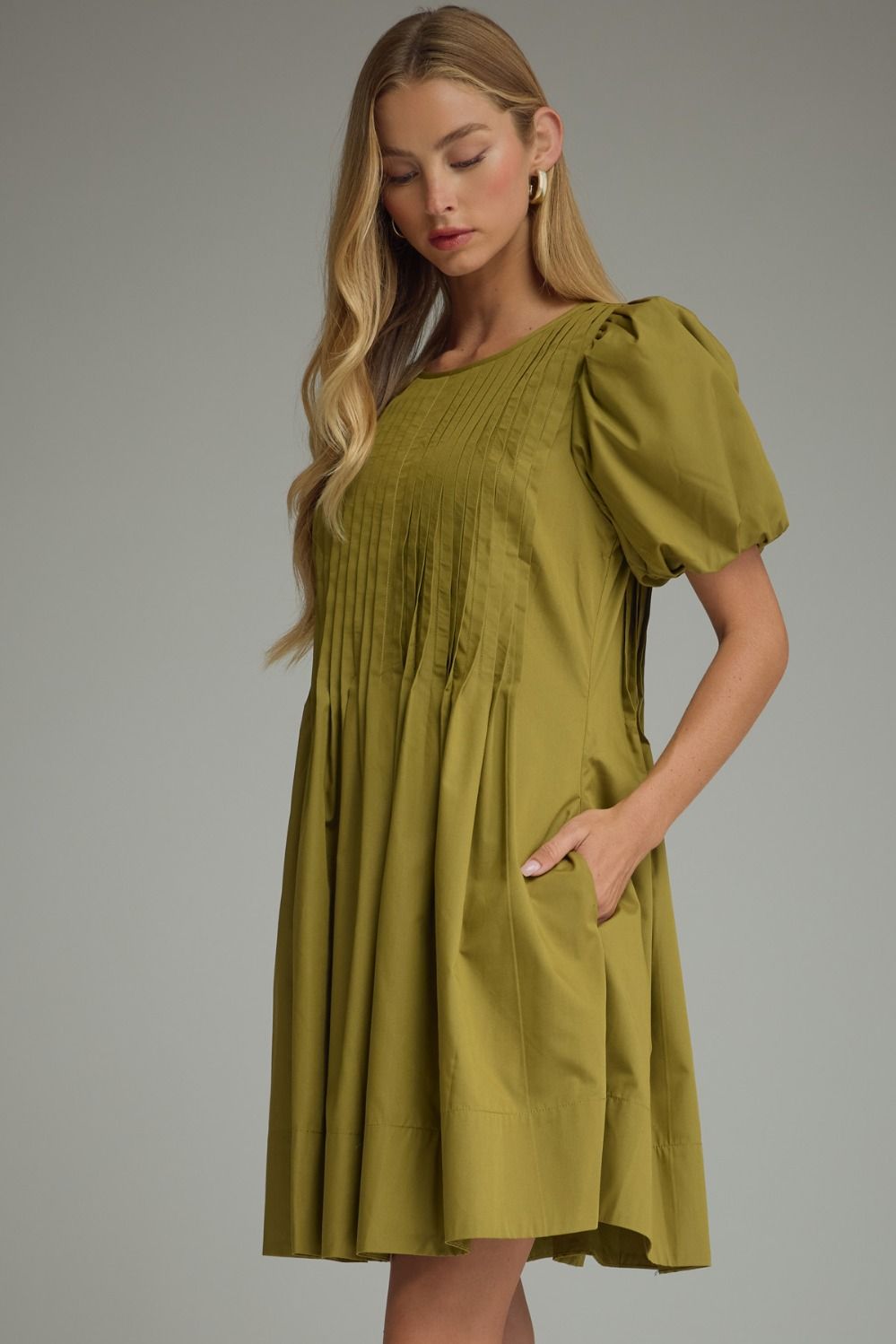 Entro-Short puff sleeve mini dress
