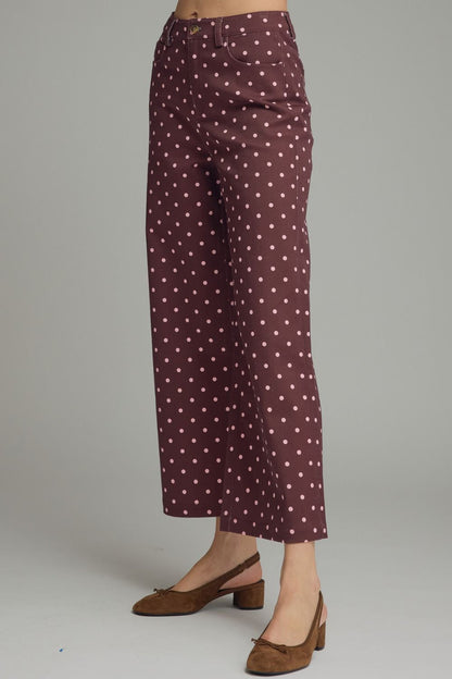 Entro-Polka dot wide leg pant.