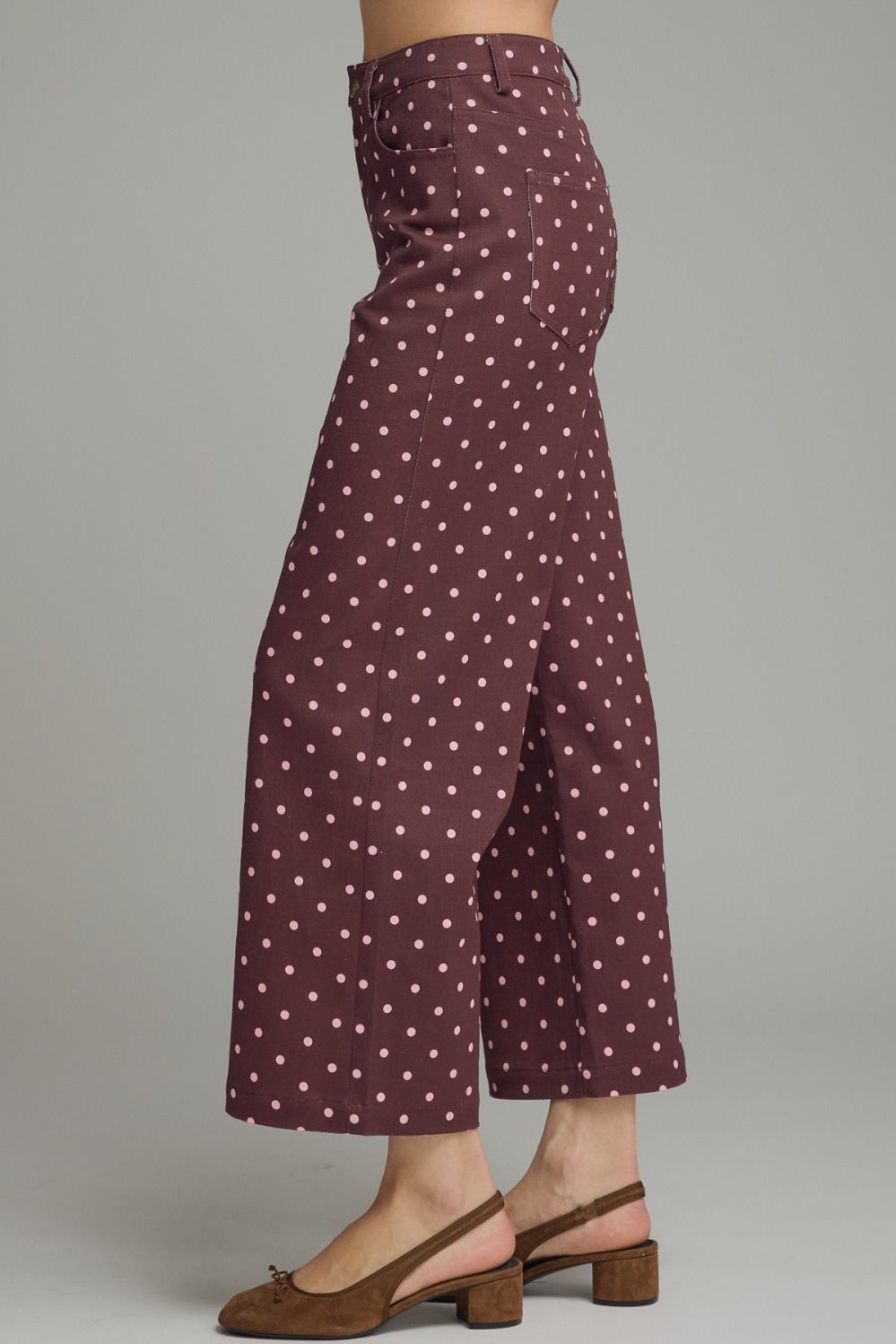 Entro-Polka dot wide leg pant.