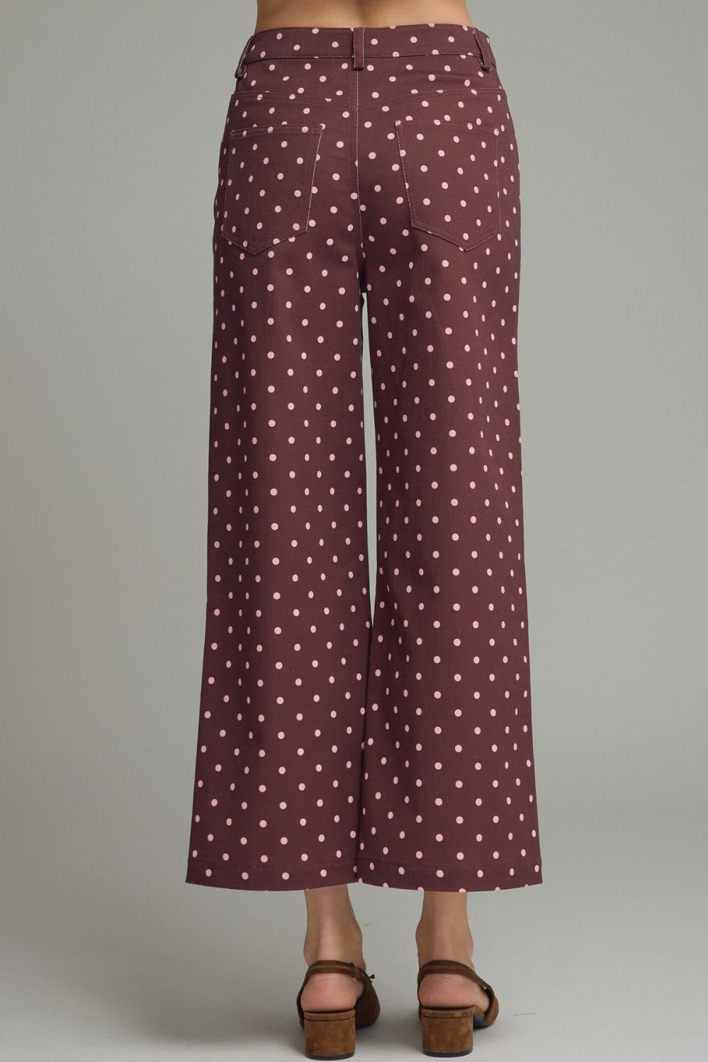 Entro-Polka dot wide leg pant.