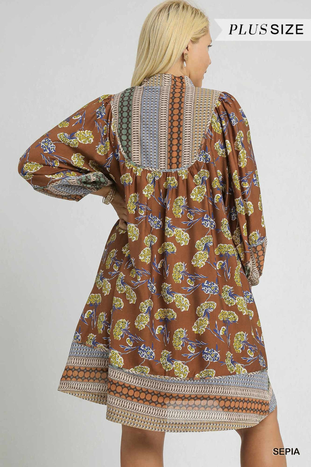 Umgee-Border Print Tunic Dress