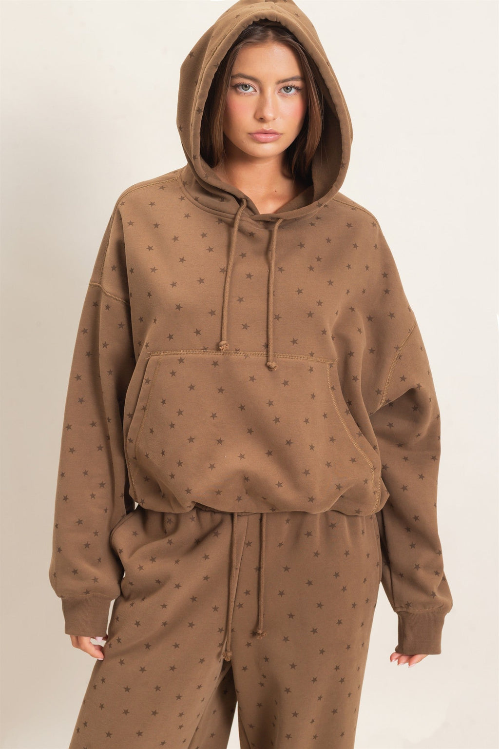 Hyfve-Star Print Bubble Hoodie