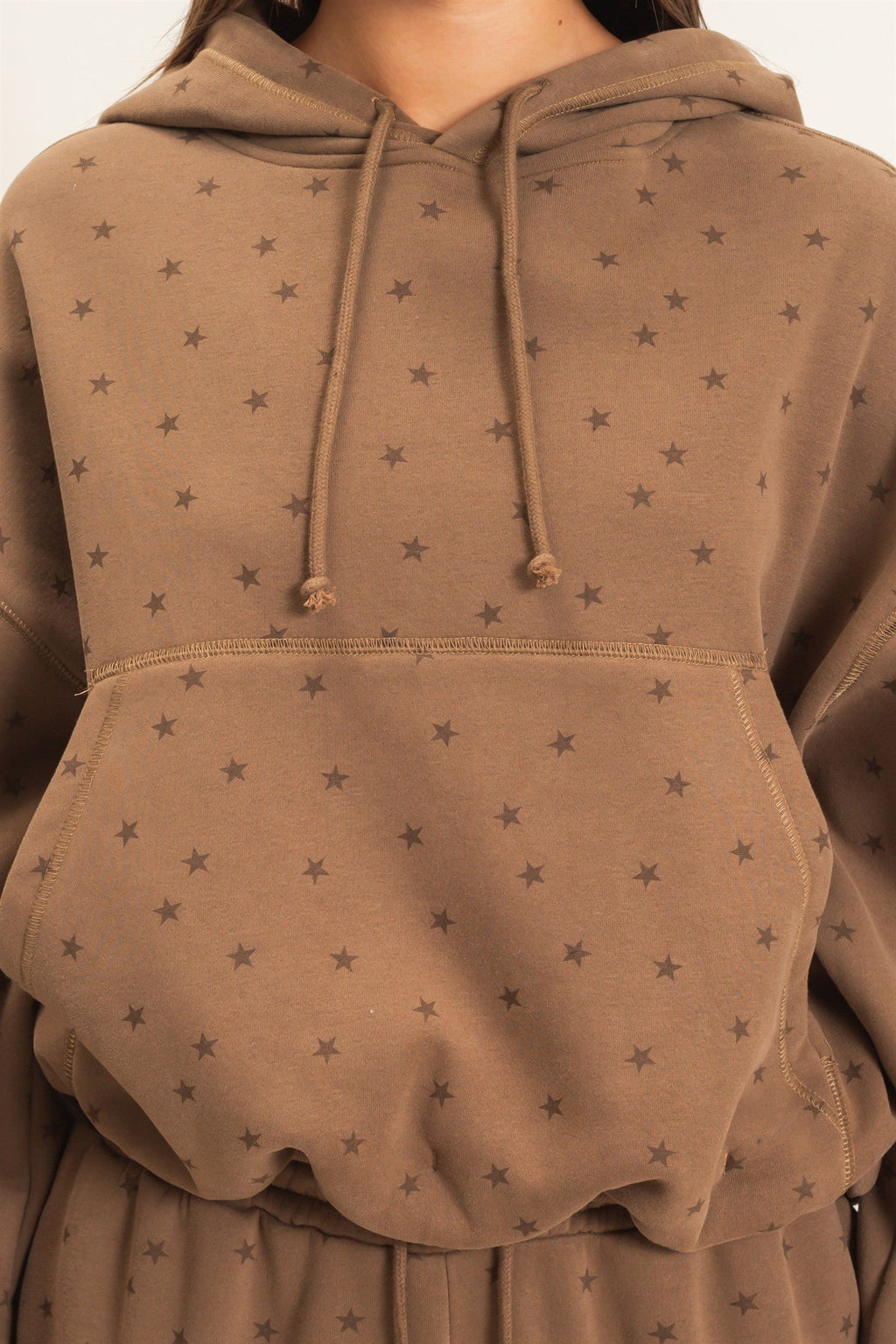Hyfve-Star Print Bubble Hoodie
