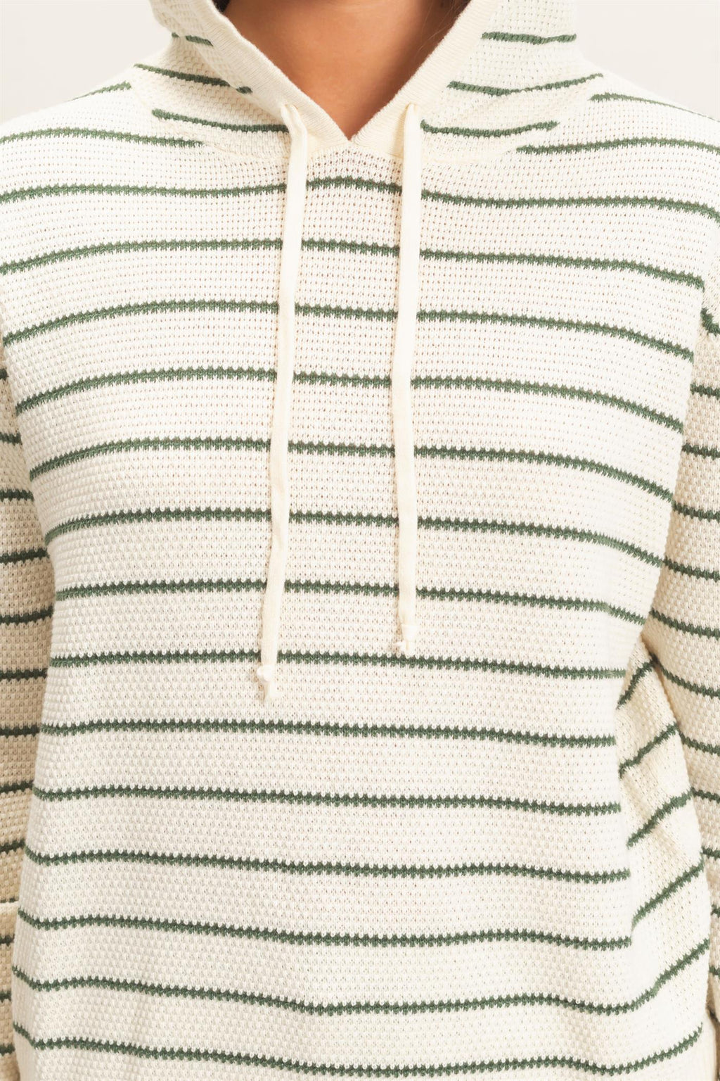 DZ-Striped Hooded Sweater