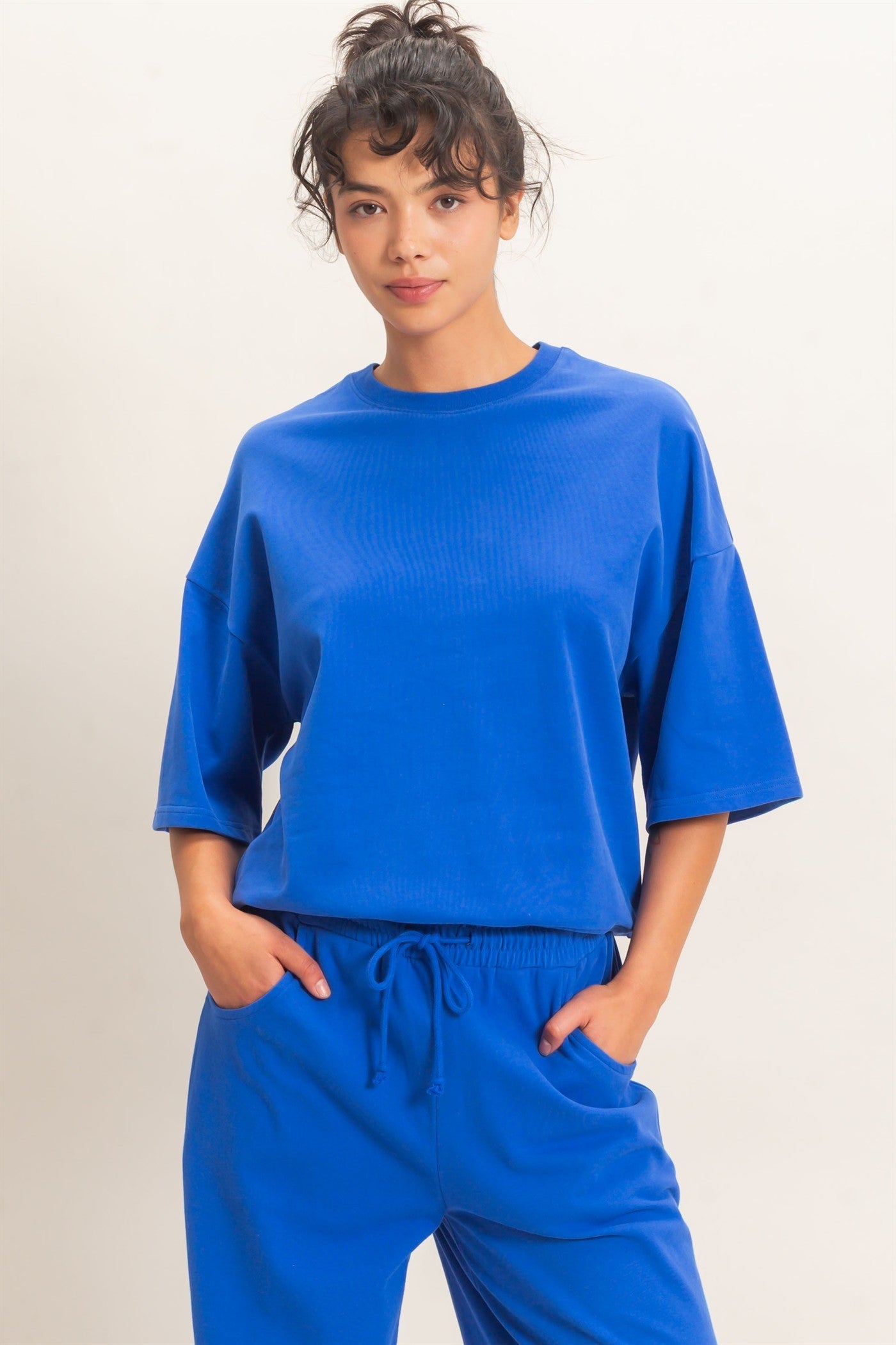 DZ-Washed Crew Neck Short Sleeve Top