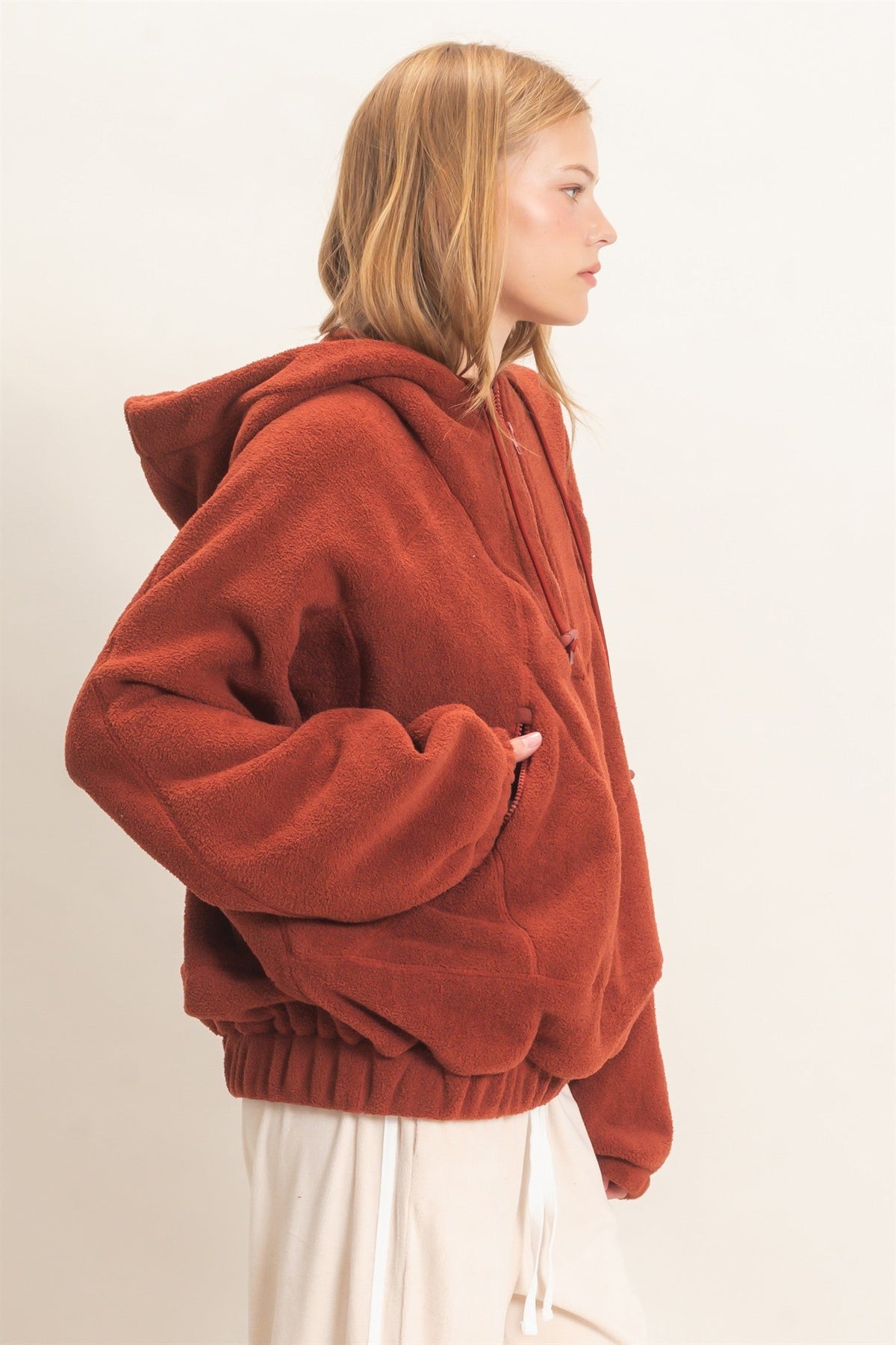 Hyfve-Half-Zip Fleece Hoodie