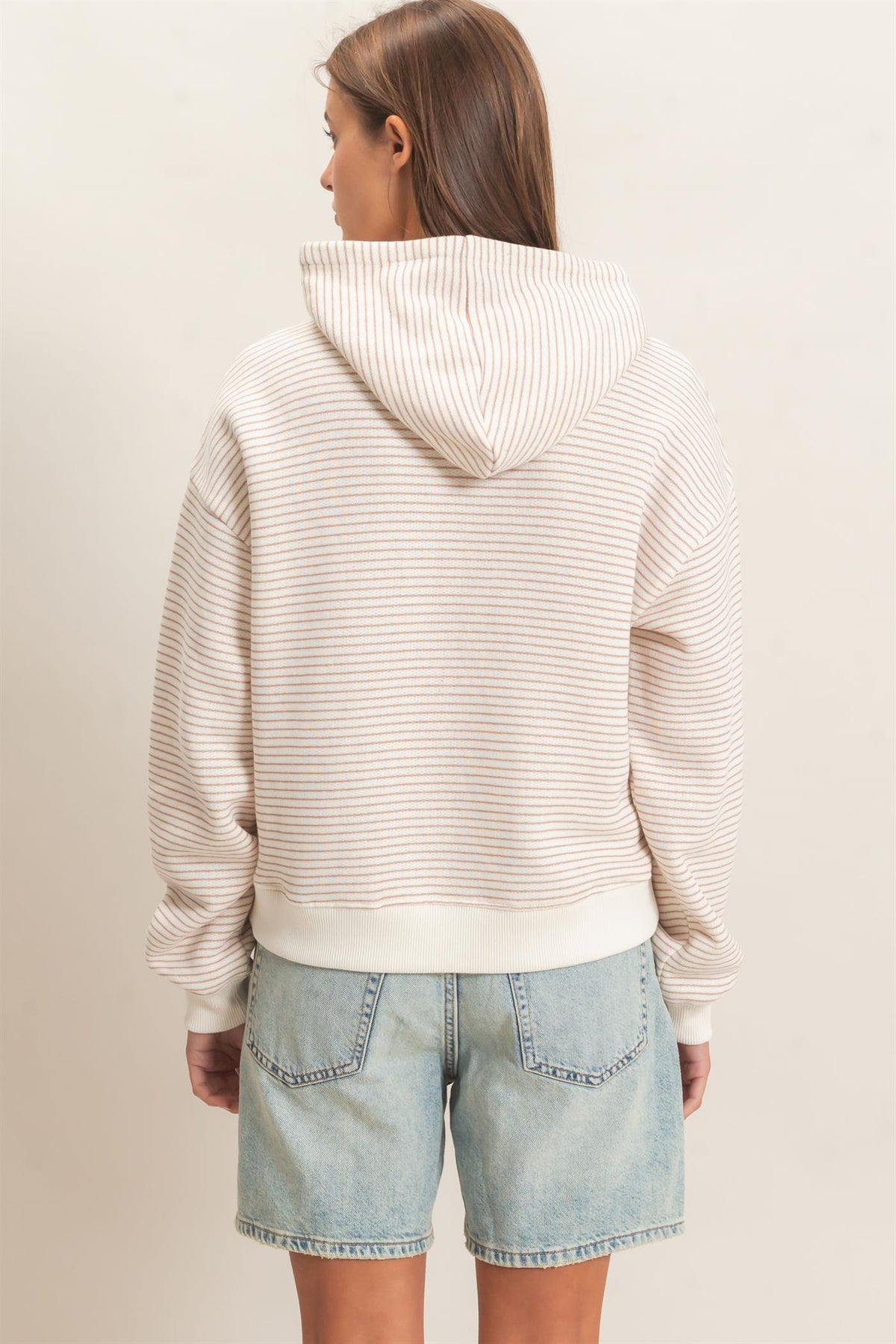 Hyfve-Striped French Terry Hoodie