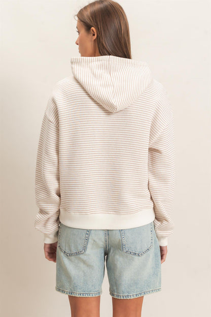 Hyfve-Striped French Terry Hoodie