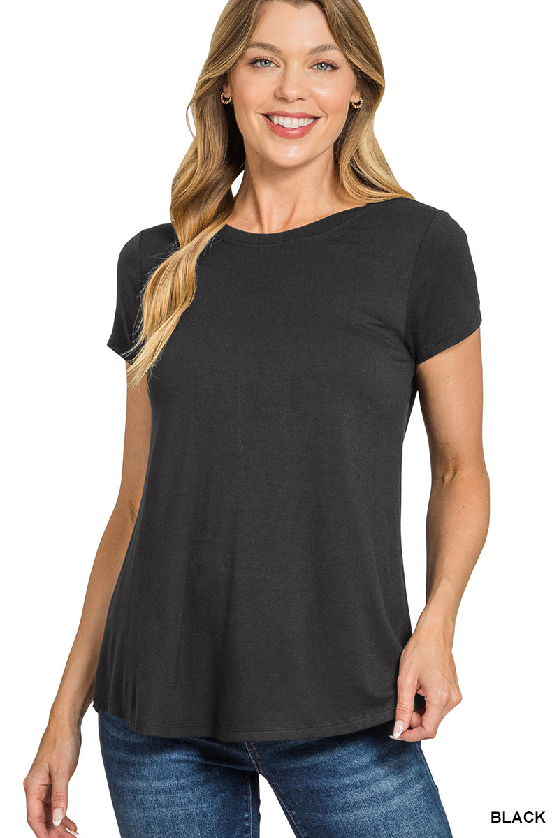 Flowy Round Short Sleeve Top