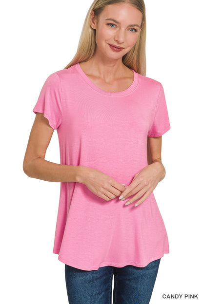 Flowy Round Short Sleeve Top