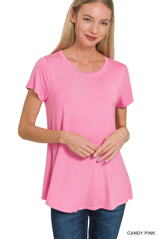 Flowy Round Short Sleeve Top
