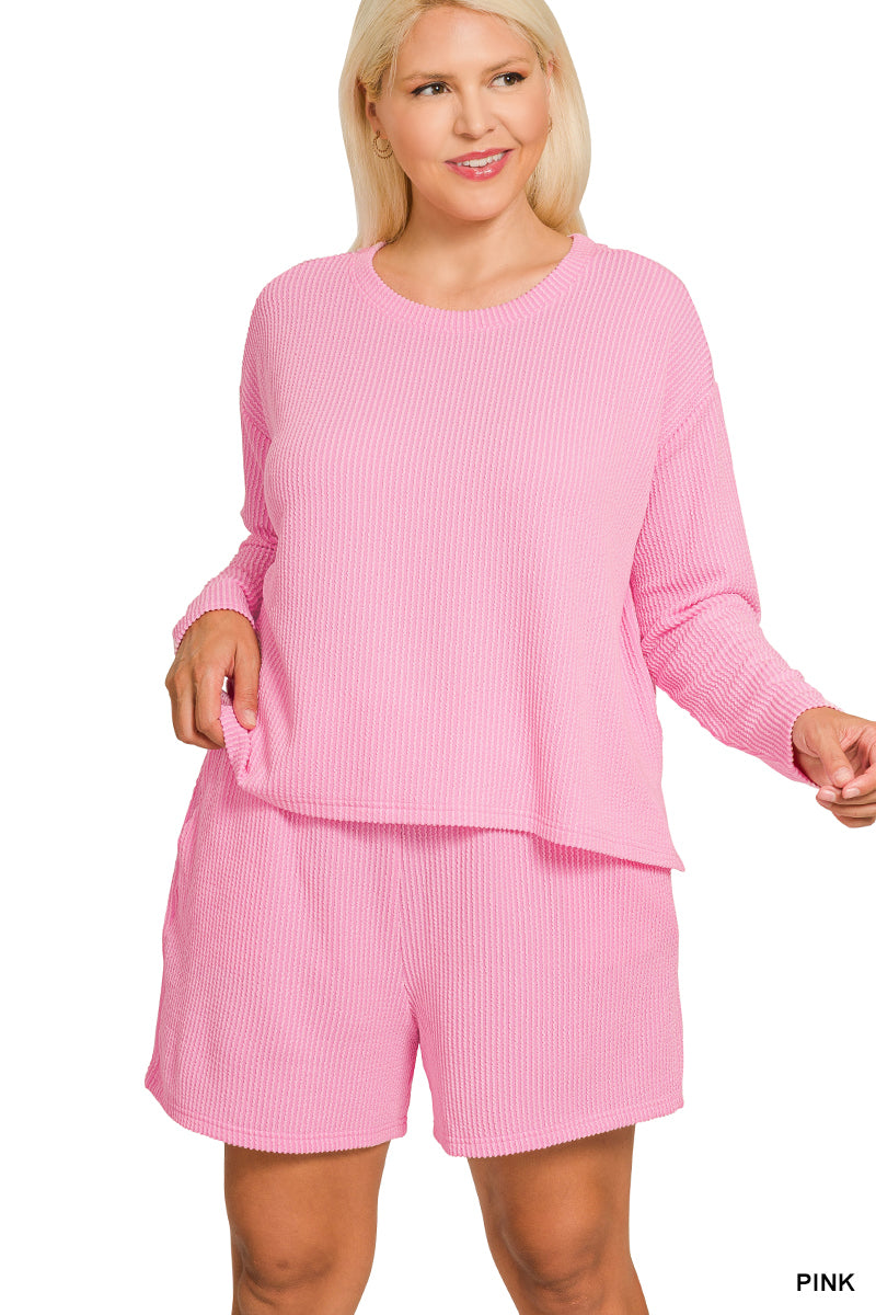 Plus Size Long Sleeve 2 Piece Set