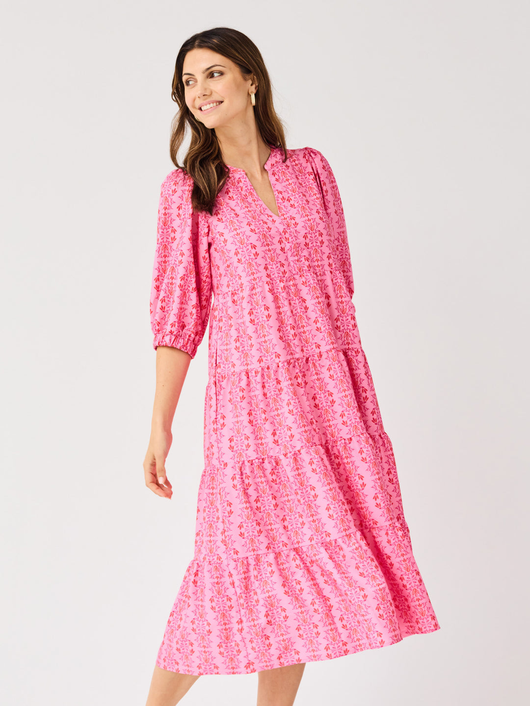 Mary Square Cameron Dress | Heirloom Vine Pink