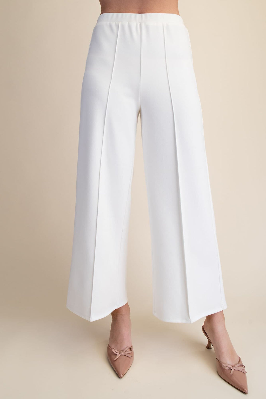 Glam High Waist Elastic Band Wide Pants