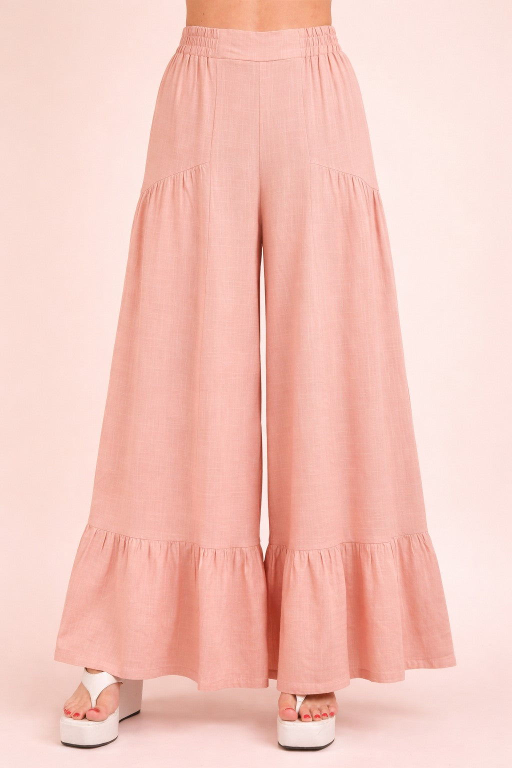 Very J Palazzo Elastic Waist Comfy Pants