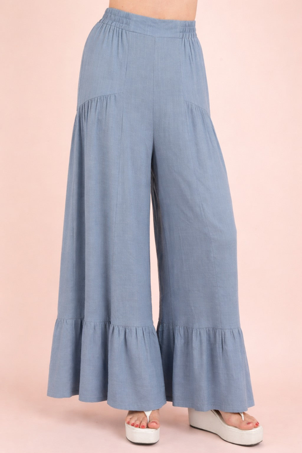 Very J Palazzo Elastic Waist Comfy Pants